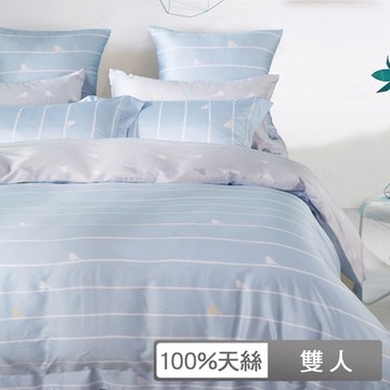 貝兒居家寢飾生活館 100%天絲四件式兩用被床包組 雙人 度假小姐