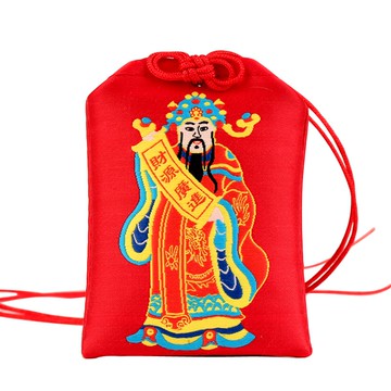 歐圣英財神爺福袋吊墜掛件本命年隨身香包錦囊袋掛飾