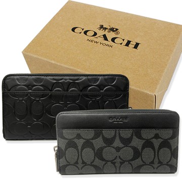 【COACH】美國最新款男款中性款ㄇ型零錢袋長夾附原廠禮盒(多色供選)