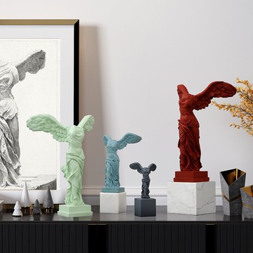 簡歐藝術人物造型擺件畫廊工作室辦公桌玄關書房書柜軟裝復古雕塑