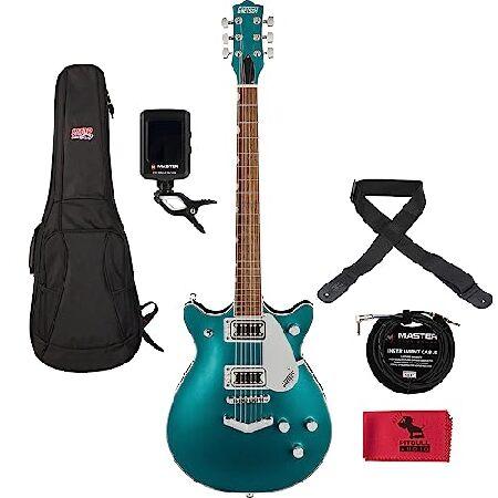 Gretsch G5222 Electromatic Double Jet BT Guitar, Ocean Turquoise w Bag, Cable, Tuner, Strap ＆ Cloth