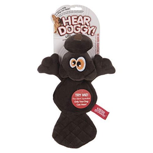 Hear Doggy Flattie Brown Beaver Ultrasonic Silent Squeaker Dog Toy