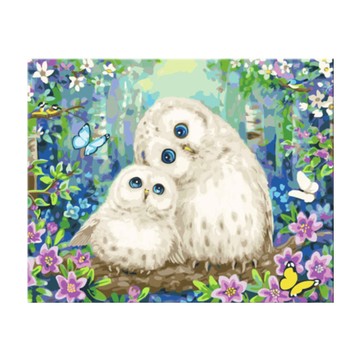 Momopix Painting DIY數字油畫組 50 x 40cm  繁花貓頭鷹  1個