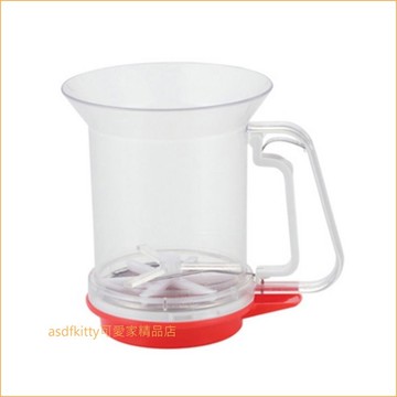 asdfkitty可愛家☆貝印DL-6261透明手壓式麵粉篩/可秤重/好清洗/麵粉不亂跑-日本製