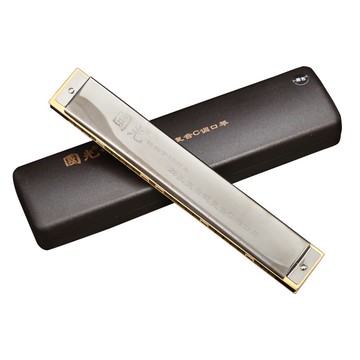 上海國光28孔復音重音c調口琴成人初學者入門吹奏樂器 harmonica