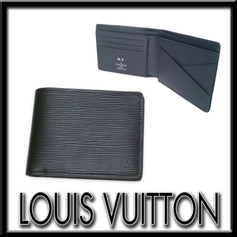 未使用　LOUISVUITTON ルイヴィトン　エピ　二つ折り財布　黒　ブラック LOUIS VUITTON - 鑑定済 ルイヴィトン エピ ブラック 2つ折財布