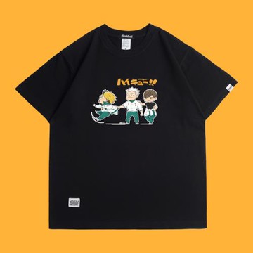 FDSK排球少年伊達工寬松落肩短袖插畫師桔芊聯名款純棉T恤男女