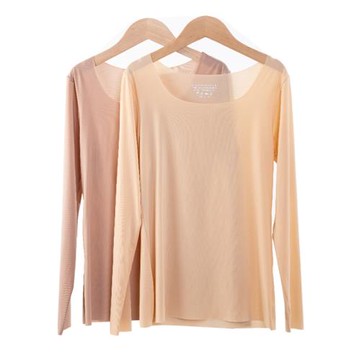 保暖內衣女打底衫肌底衣氧膚衣超薄低領無痕肉色隱形秋衣秋冬季