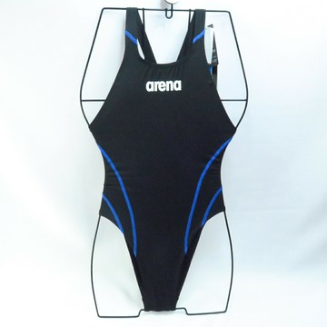 ARENA SWIM 女款 連身三角泳衣 泳裝 A1021WTBKBU 黑x藍【iSport愛運動】