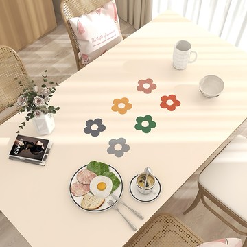 喬木居家 輕奢防燙隔熱皮革桌布  100 x 50cm  六朵小花  1個