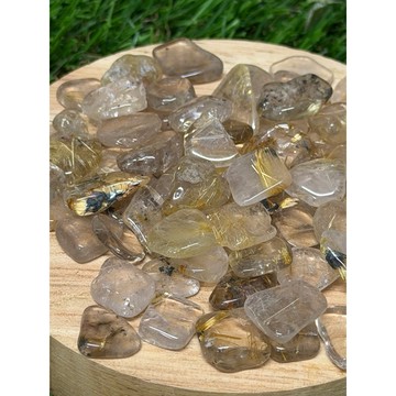 *掘晶*純天然無色蠟鈦晶碎石 金鈦晶原石 碎石 水晶碎石 淨化消磁 招財氣