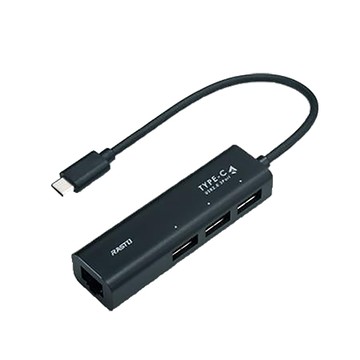 RASTO Type-C轉RJ45網路孔+3孔USB集線器/RH5