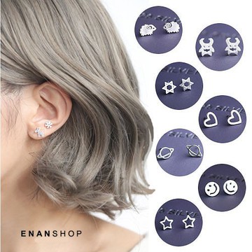 純銀耳環 多款任選 抗過敏 不褪色 可改耳夾 無耳洞 惡南宅急店0232d