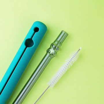 【Simple Zone】好玻 Dino Boy 恐龍造型玻璃吸管-透黑