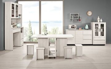 歐風別館華爾斯4尺仿石面多功能組合餐桌06720203基隆至台中免運費