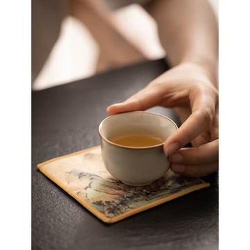隔熱墊防燙茶桌墊家用杯子鍋碗茶杯墊子中式辦公泡茶千里江山杯墊
