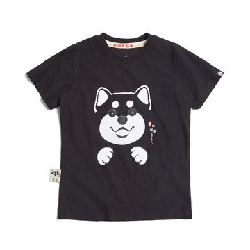 江戶勝｜女裝｜黑丸賣萌微笑短袖T恤