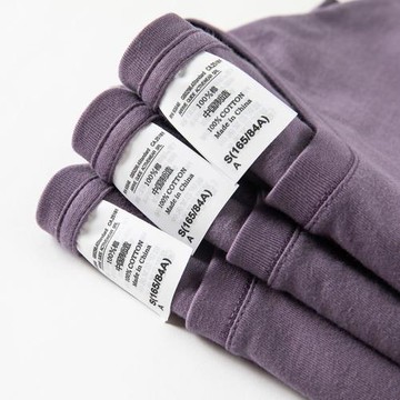 舒服簡單百搭！霧霾紫200g重磅純色短袖扣全棉休閑百搭打底裝TEE