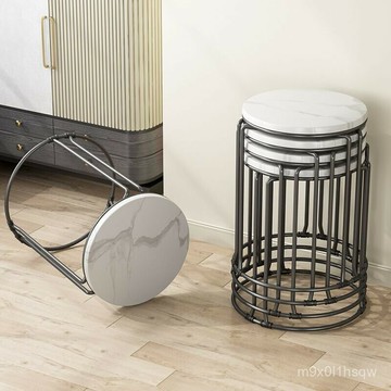 免運 家用凳子客廳圓凳現代簡約餐桌椅可疊放加厚餐桌備用凳北歐化妝凳 椅凳 餐椅 凳子 休閒椅 方形凳 矮凳 客廳椅