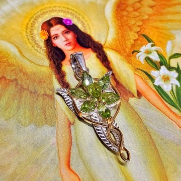 2025土桑精選:暮星光芒精靈墜輕巧款-橄欖石 純銀/鍍24K黃金墜 ~英國魔法設計師系列