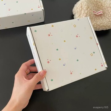 原創ins彩色星星飛機盒加厚加硬防水出卡打包物流快遞雜物收納盒