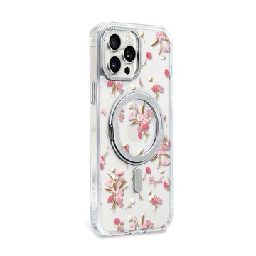 APBS iPhone 17/16/15/14/13/12系列 360旋轉磁吸立架手機殼-小清新-蘆莉草