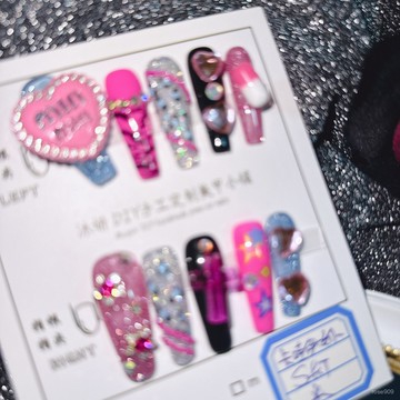 🤩加一重工🤩沐妍手工甲實拍卡哇伊女僕Y2K騷粉辣妹個性穿戴甲美甲師娜娜米 18MJ