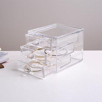 舒適地帶 亞克力收納盒桌面抽屜式梳妝臺化妝盒透明首飾收納盒