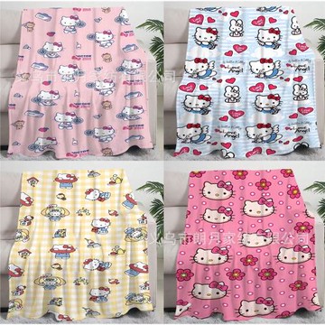 外貿卡通三麗鷗法蘭絨沙發旅行車內空調毯子辦公室午休毯蓋毯