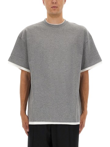 jil sander double layer cotton t-shirt