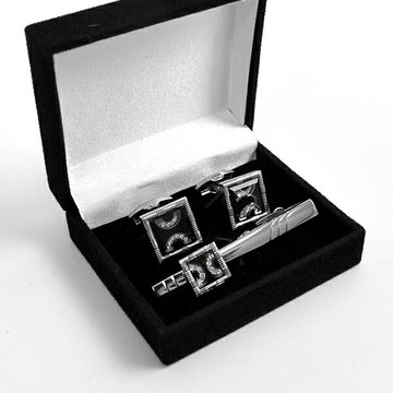 袖扣領帶夾 方形雙C字樣禮盒組【NCD43】