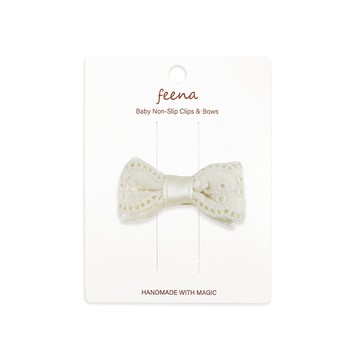 Feena - No.53蝴蝶結髮夾-白