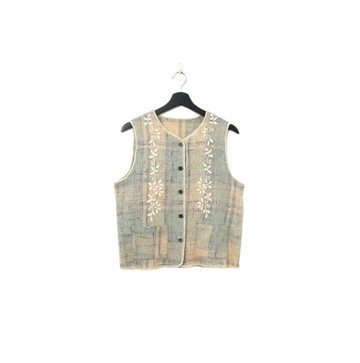 Back to Green-復古毛料背心 古典 花紋 v-16/sweater vest