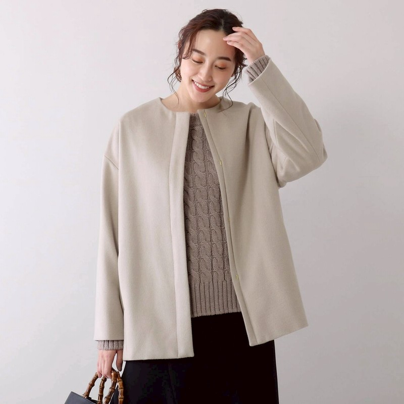 日本初の urs ノーカラーミドル丈コート sleepyhollowevents.com