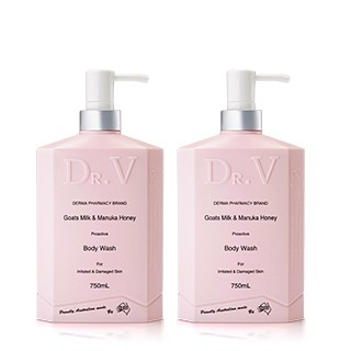 Dr.V 【澳洲Dr. V 】專業級配方-山羊奶曼努考蜂蜜沐浴乳-(2入組-750ml/瓶)