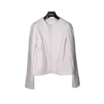 Jil Sander Raf Simons12AW櫻花粉圓領簡潔線條設計夾克棉衣 IT34
