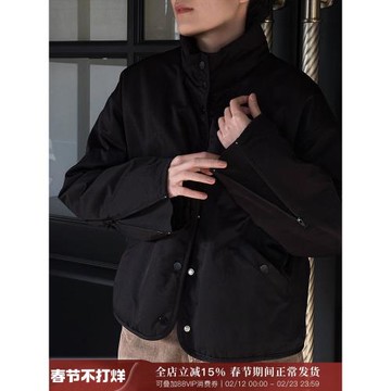 周浪清 短款棉服女2025新款冬季夾棉立領外套棉襖設計感夾克棉衣
