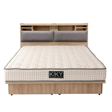 【KIKY】飛燕附插座貓抓皮靠墊二件床組單人加大3.5尺(床頭片+六分抽屜床底)