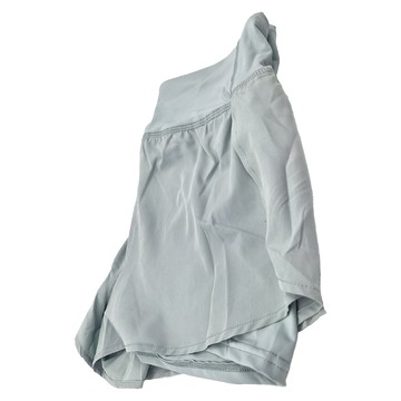 假兩件防走光透氣速乾修長比例運動短褲 - 最大碼到95KG  L  白青色