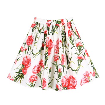 Dolce&Gabbana Kids 女童康乃馨印花長裙