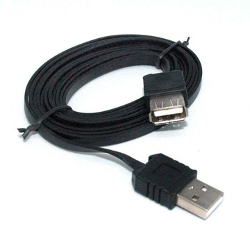 fujiei 超薄USB2.0傳輸延長線-A公對A母 2M(黑) 厚度僅1.35mm  耐燃材料不易延燒