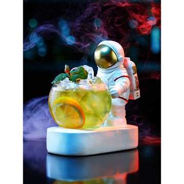 創意雞尾酒杯宇航員太空人發光果汁杯分子煙熏個性酒杯冷飲特飲杯