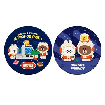 【LINE Friends】軟式珪藻土杯墊-外太空 星際探索 （2入/組） （10*10*0.5cm）_廠商直送