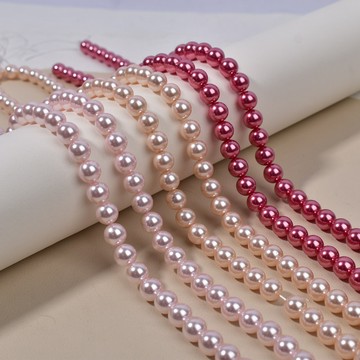 宏雲Hongyun-DB--diy仿貝殼珍珠直孔通孔粉色 仿貝珠飾品手工串珠散珠珠寶項鍊配件