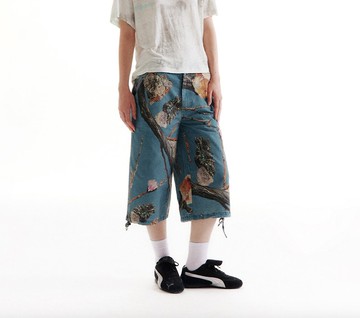 鑽石樹枝 寬鬆短褲5分褲