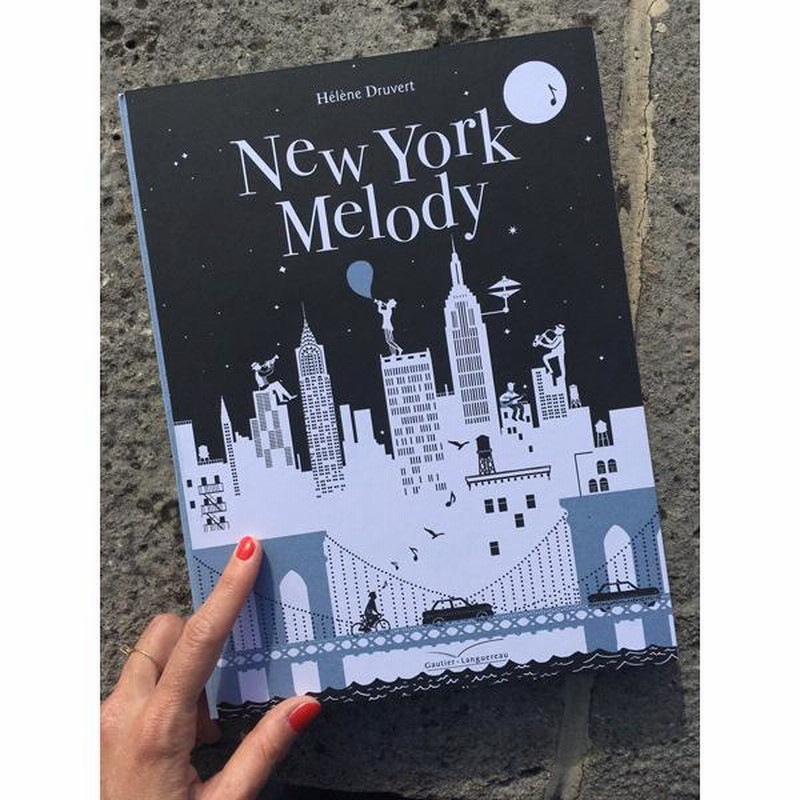 フランス語 洋書 切り絵 絵本 New York melody ペーパーカット 楽器