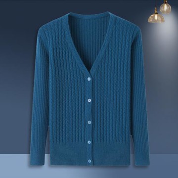 內蒙古山羊絨衫女開衫秋冬新款純色修身顯瘦打底針織衫毛衣女E190