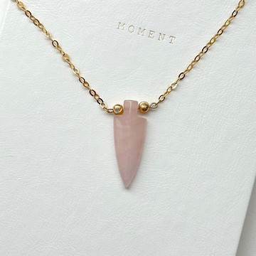 【天秤天蠍座|10月】粉晶箭頭鍍金球項鏈  愛情治療創傷 人際關係