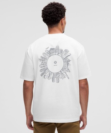 Heavyweight Cotton Jersey Short-Sleeve Shirt City Graphic Seoul Size XL