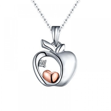 KOR蔻兒鑽石 晶蘋果 鑽石14K金白鋼 項鍊
